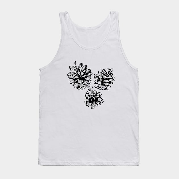 Three Pine Cones Tank Top by illucalliart